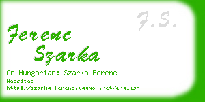 ferenc szarka business card